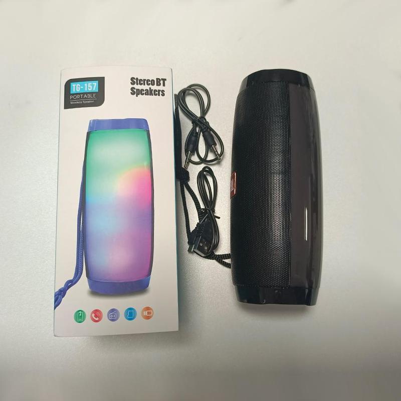 T&G Portable Wireless Speaker, 1 Count Rechargeable LED Light Speaker with Handle, Wireless Subwoofer Speaker for Outdoor Camping, Audio - 4